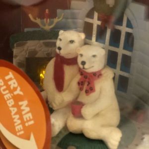 Home accent ornament polar bear couple ornament